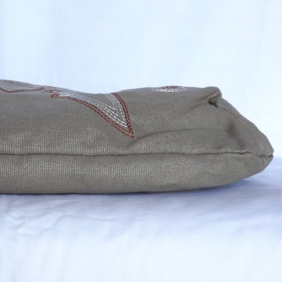 Rampage Fifty-Five Bag, Tan Canvas Tote with Embroidery, Like New! - Picture 11 of 13